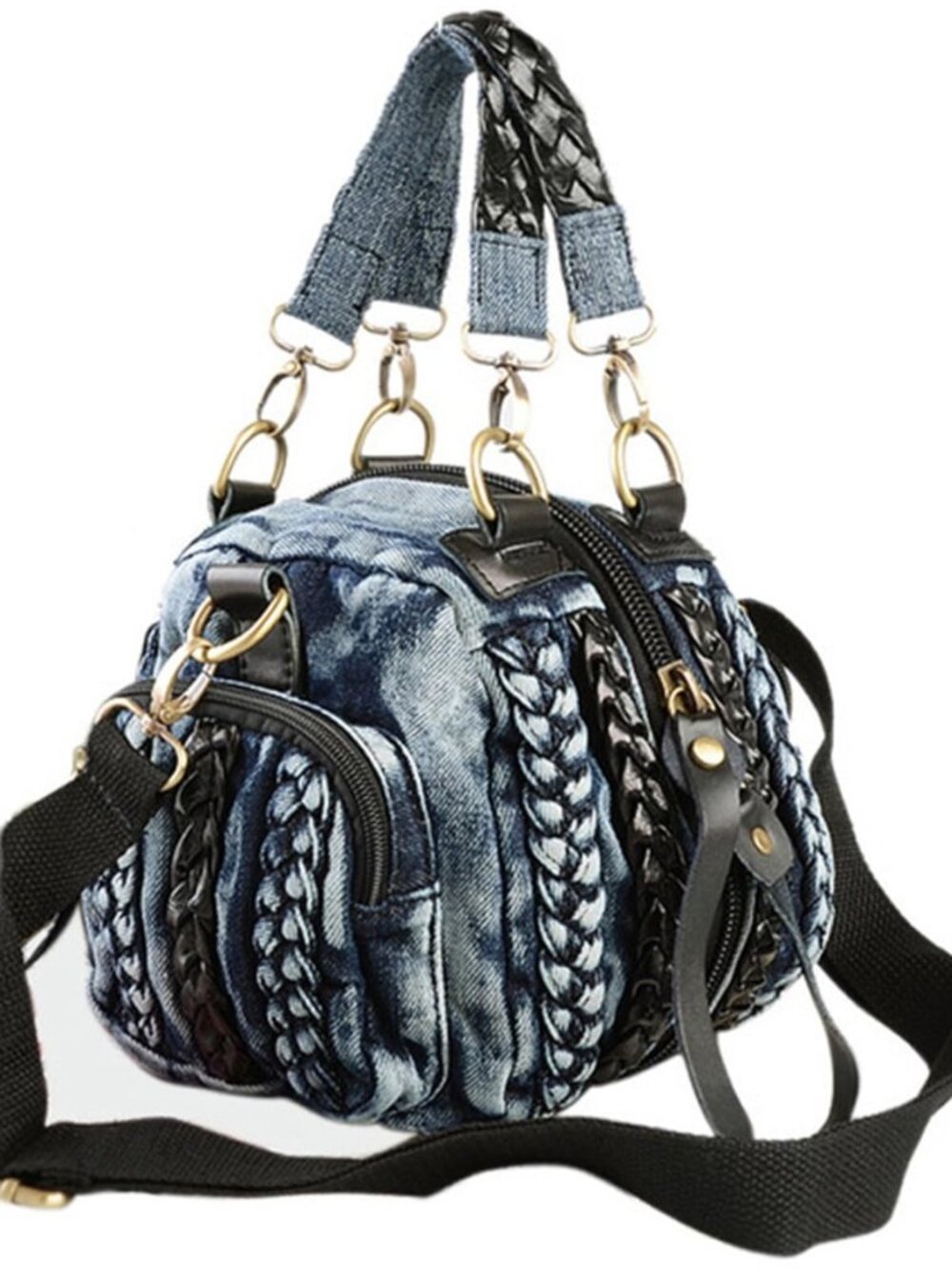 New Jeans Bag Washed Denim Bag for Women Cute Denim Messenger Bag Blue Jean